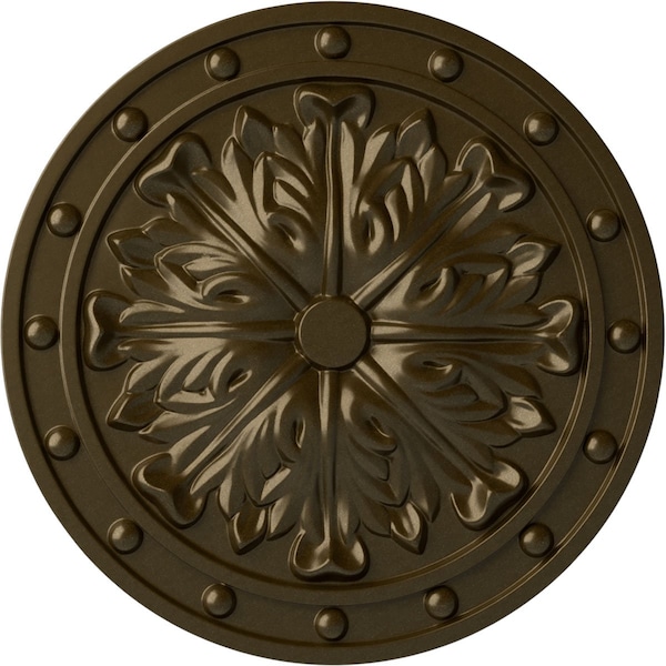 Ekena Millwork Foster Acanthus Leaf Ceiling Medallion (Fits Canopies up to 2 1/4"), 20 1/2"OD x 1 1/2"P, Brass CM20FOBRS - main